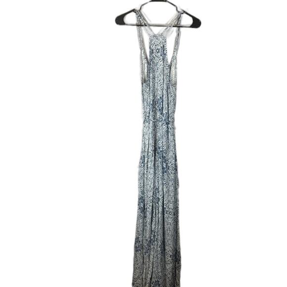 Love Stitch Blue & White Print Strappy Comfortable Long Maxi Dress Women Sz M - Picture 2 of 14